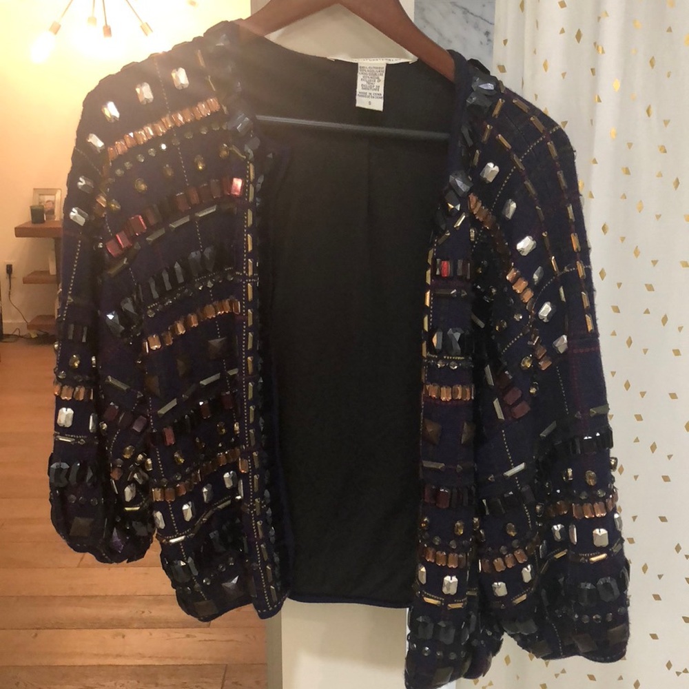 Bejeweled wool DVF jacket